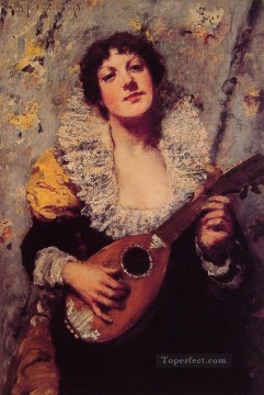  Mandolina Arte - El jugador de mandolina William Merritt Chase